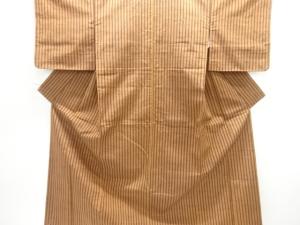 未使用品　縞織り出し手織り紬着物